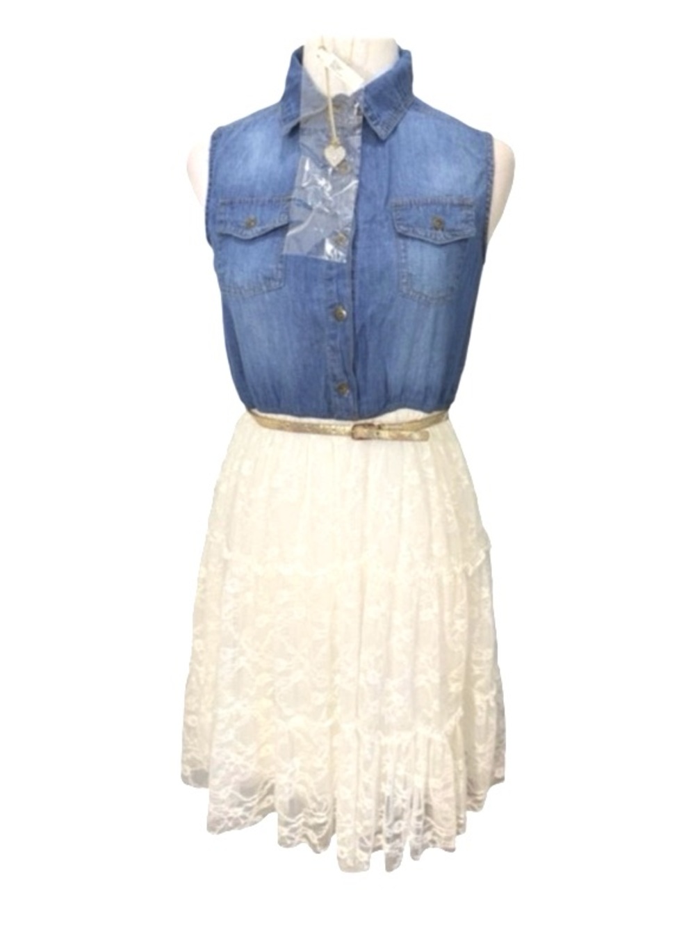 Knit Works Tulle Denim Dress